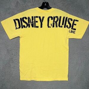 VTG Disney Cruise Line T Shirt Men's Size M Yellow 2-Sided Distressed Mickey Tee